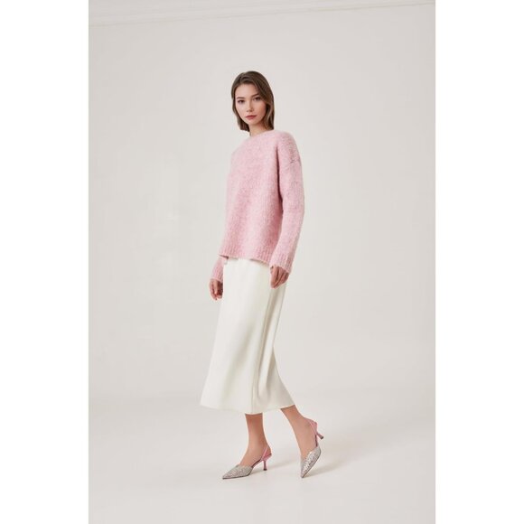 Women's Kitten Rhinestone Pointed Toe Pumps Slingback Pink Heels Dress Shoes - Picture 6 of 7